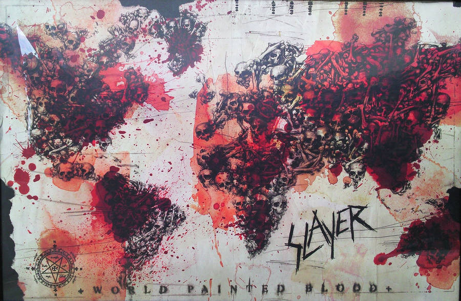 The Thrash Metal Band Slayer's Bloody Map Wallpaper
