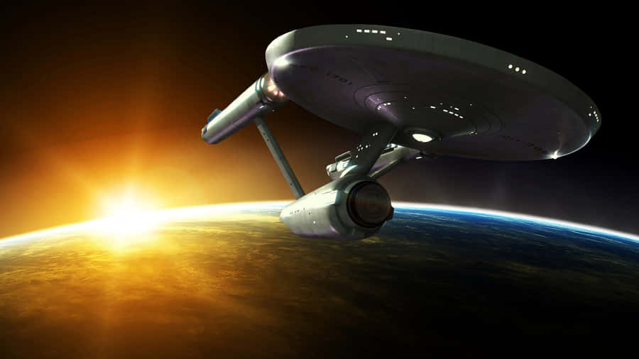 The U.s.s. Enterprise-d Treks Through Space Wallpaper