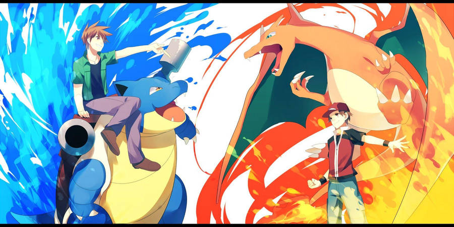 The Ultimate Duel - Blastoise And Charizard's Epic Match! Wallpaper