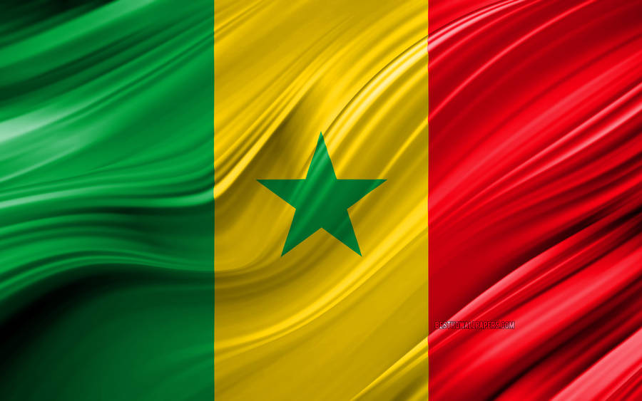 The Vibrant National Flag Of Senegal In High Resolution Wallpaper