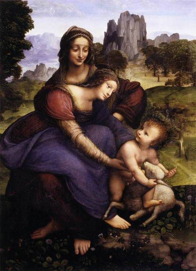 The Virgin And The Child Famous Painting Wallpaper