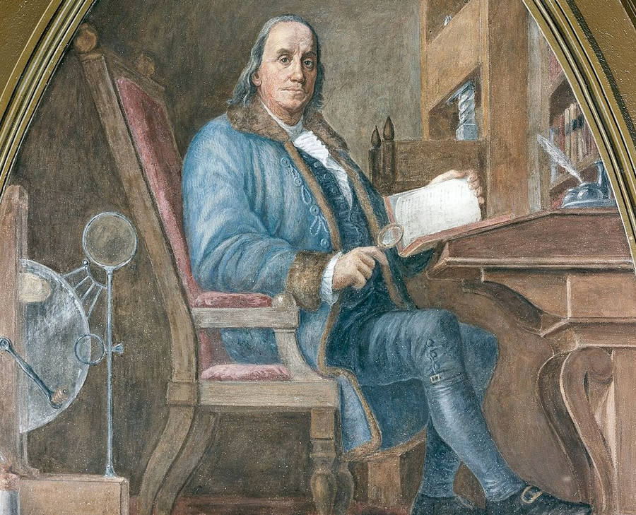 The Wisdom Of Ages - A Portrait Of Benjamin Franklin. Wallpaper