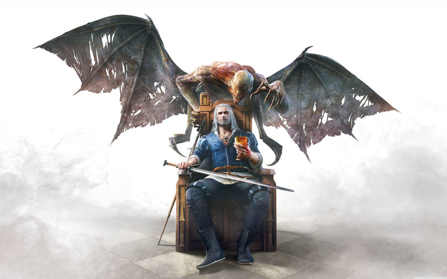The Witcher 3 Geralt Demon Throne Wallpaper