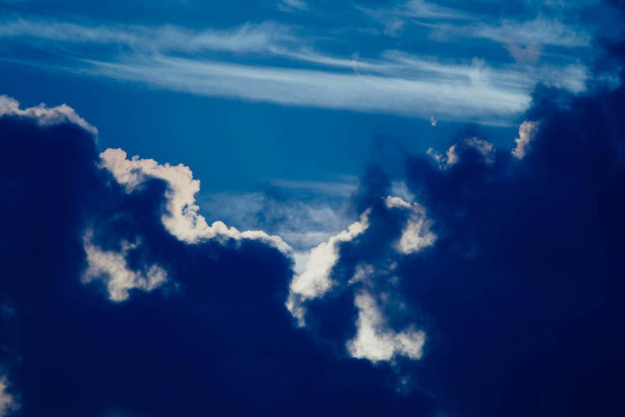 Thick Dark Blue Clouds Wallpaper