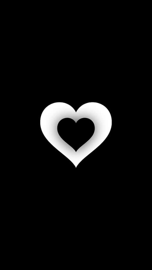 Thick White And Black Heart Iphone Wallpaper