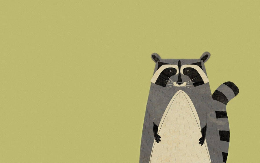 This Cute Animated Racoon Is Out Exploring The World. Wallpaper