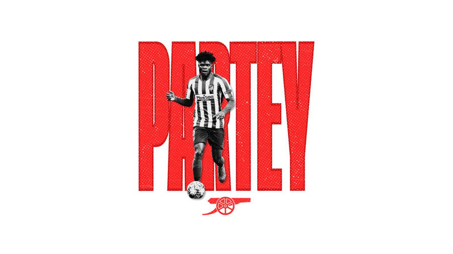 Thomas Partey With His Name In Red Wallpaper