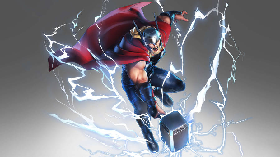 Thor Superhero Hammer Lightnings Wallpaper