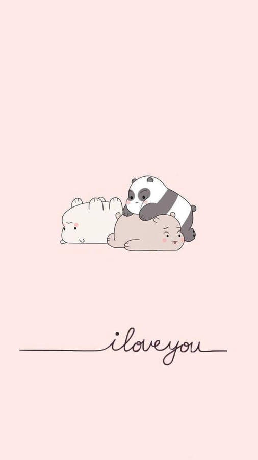 Three Bears I Love You Wallpaper