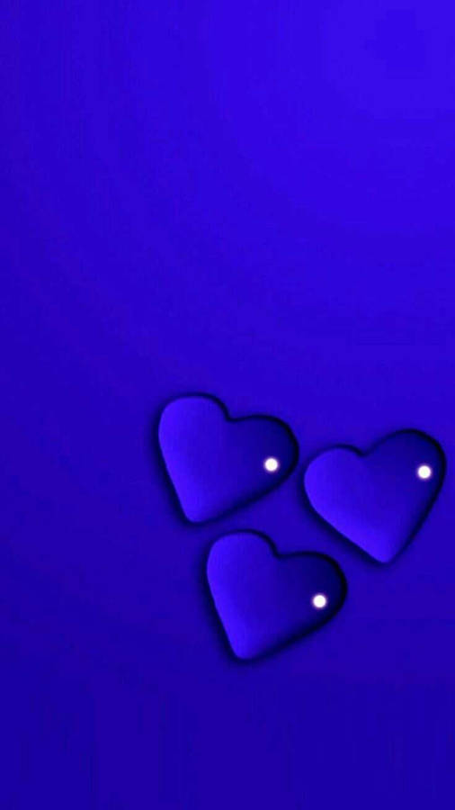 Three Blue Hearts Wallpaper