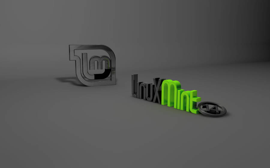 Three Dimensional Operating System Linux Mint 14 Logo Wallpaper