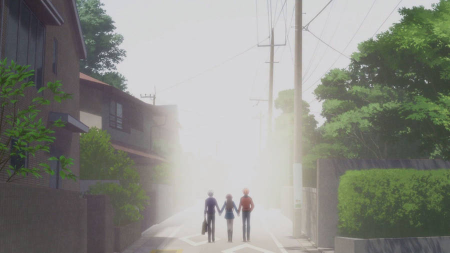 Three Fruits Basket Characters Walking Wallpaper