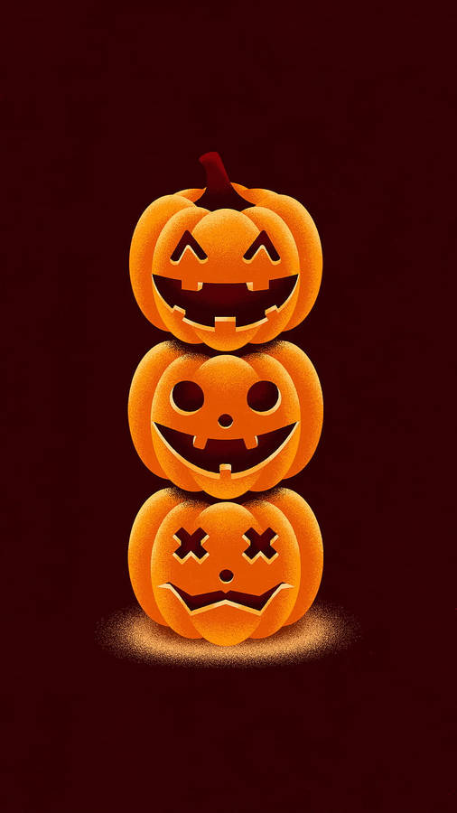 Three Halloween Pumpkin Wallpaper