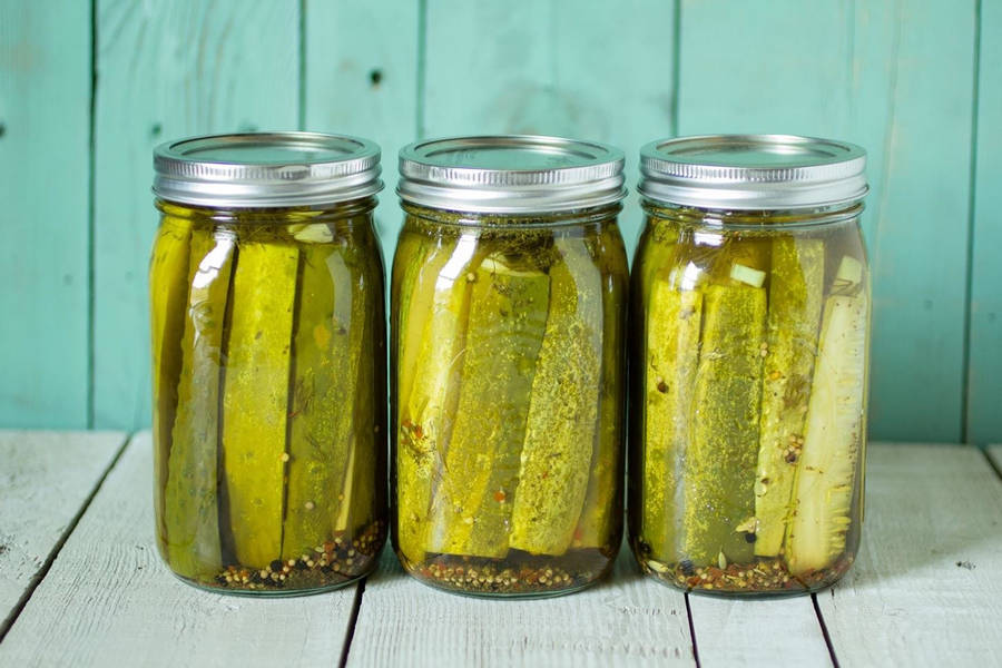 Three Jars Of Pickles Wallpaper