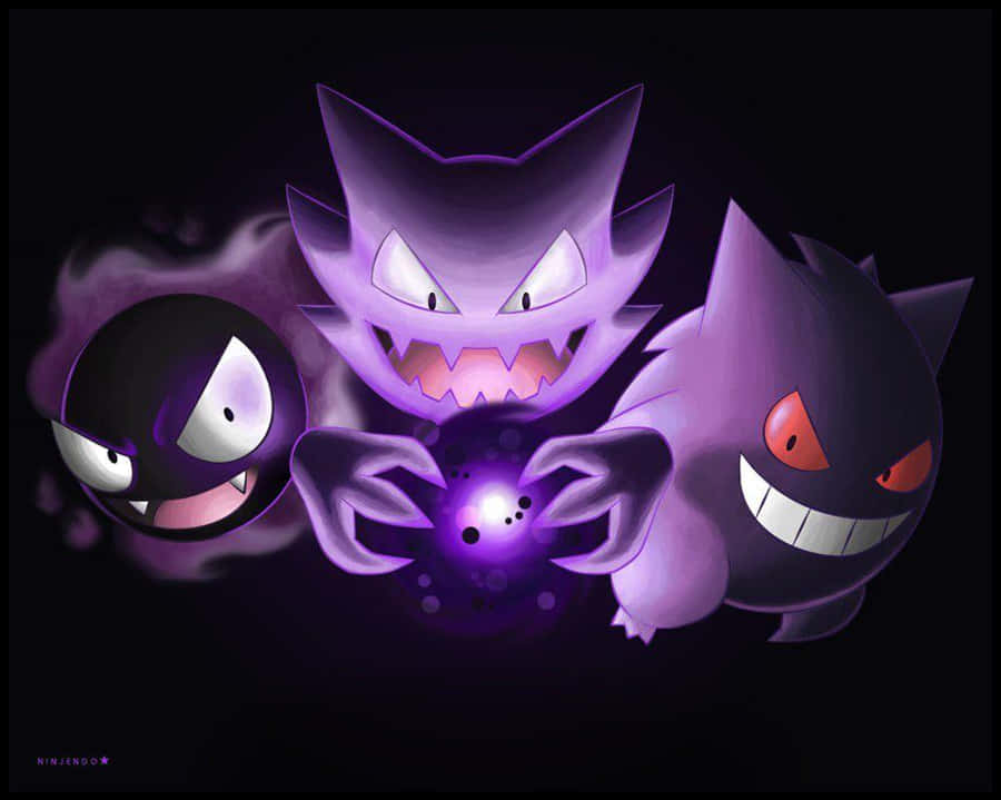 Three Pokemon Of Haunter Wallpaper