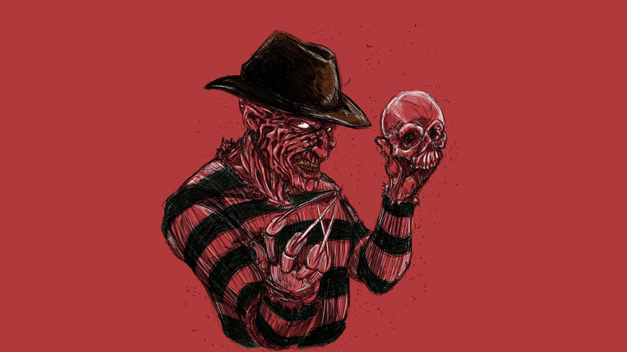 Thrilling Fan Art Portrayal Of Freddy Krueger Wallpaper