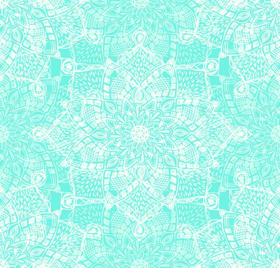 Tiffany Blue Lace Pattern Wallpaper