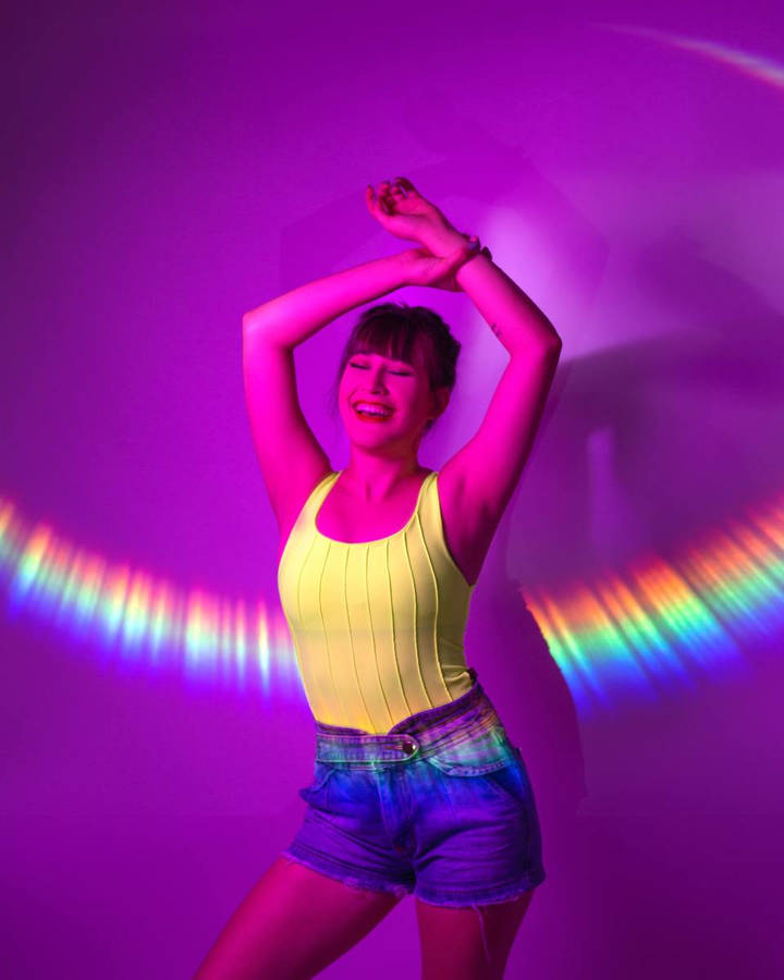 Tiktok Pfp Rainbow And Happy Girl Wallpaper