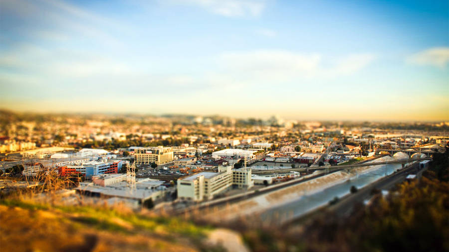 Tilt-shift Los Angeles Sunset Wallpaper