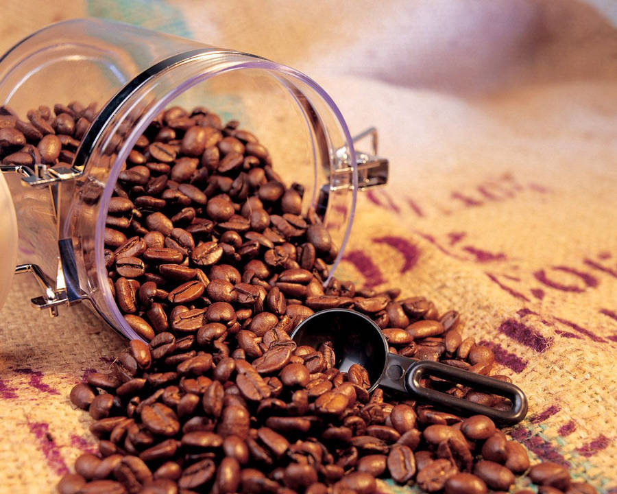 Tilted Coffee Bean Jar Wallpaper