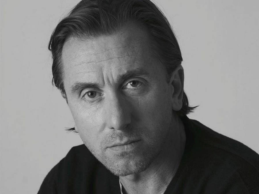 Tim Roth Black And White Portrait Wallpaper