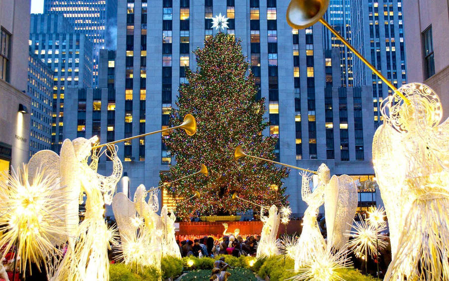 Times Square Rockefeller Plaza Wallpaper