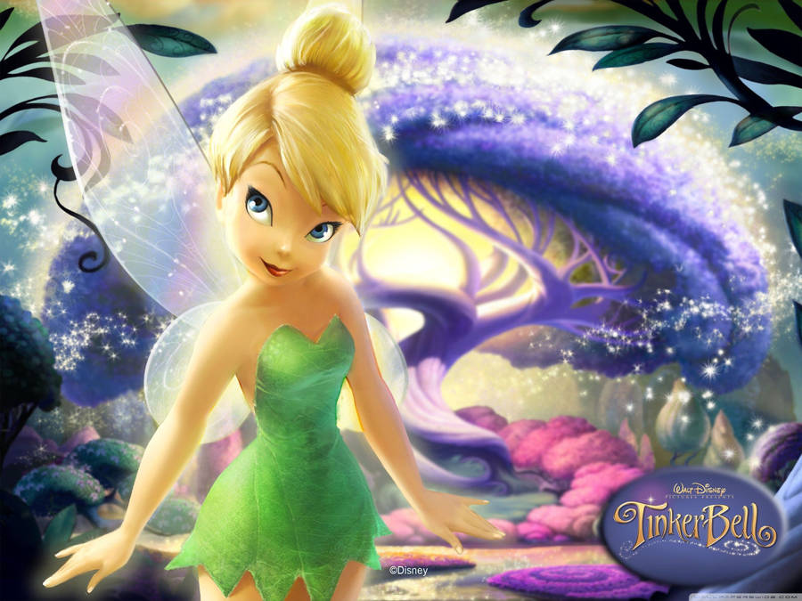 Tinkerbell And The Purple Tree Wallpaper