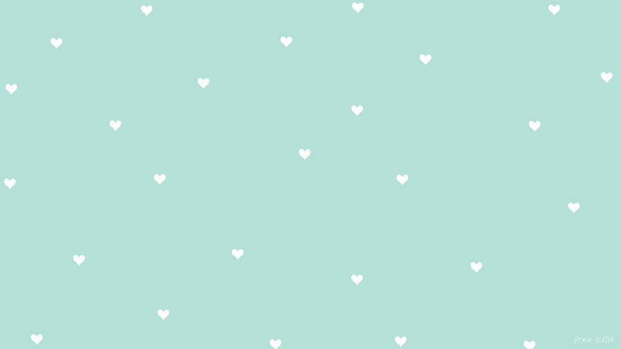 Tiny Hearts On Pastel Green Wallpaper