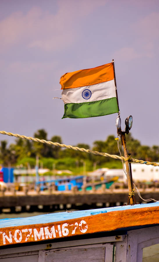 Tiranga On Boat Wallpaper