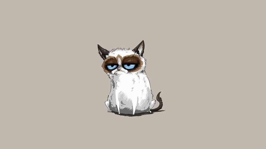 Tired Cartoon Cat Wallpaper