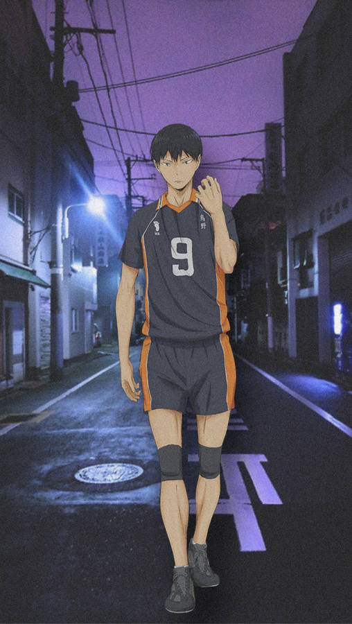 Tobio Kageyama On The Street Wallpaper