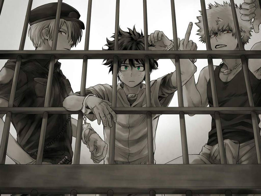 Todobakudeku Greyscale Pencil Art Wallpaper