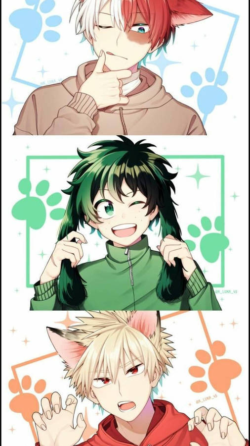 Todobakudeku Trio Animal Ears Wallpaper