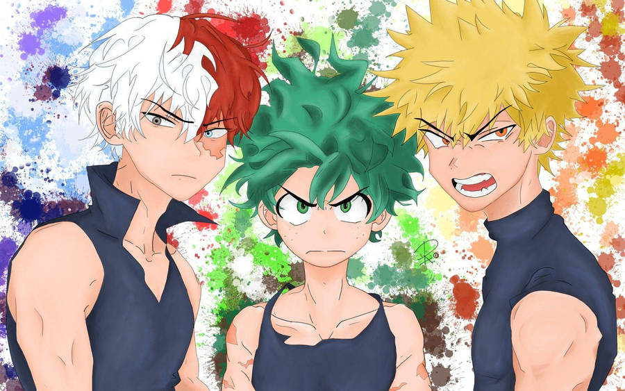 Todobakudeku Trio Colorful Hair Wallpaper