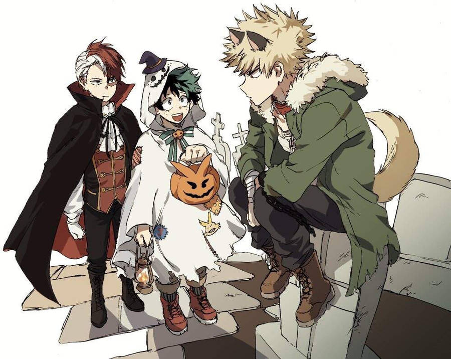 Todobakudeku Trio Halloween Cosplay Wallpaper