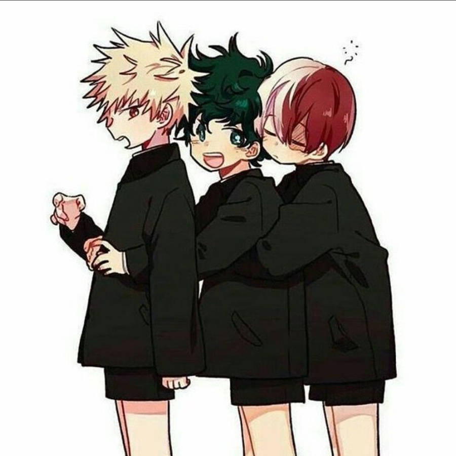 Todobakudeku Trio Hugging Wallpaper