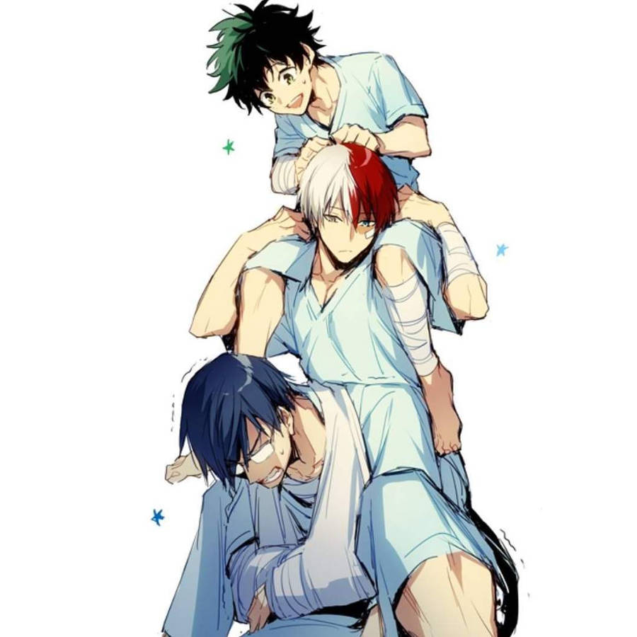 Todobakudeku Trio Minimalist Art Wallpaper