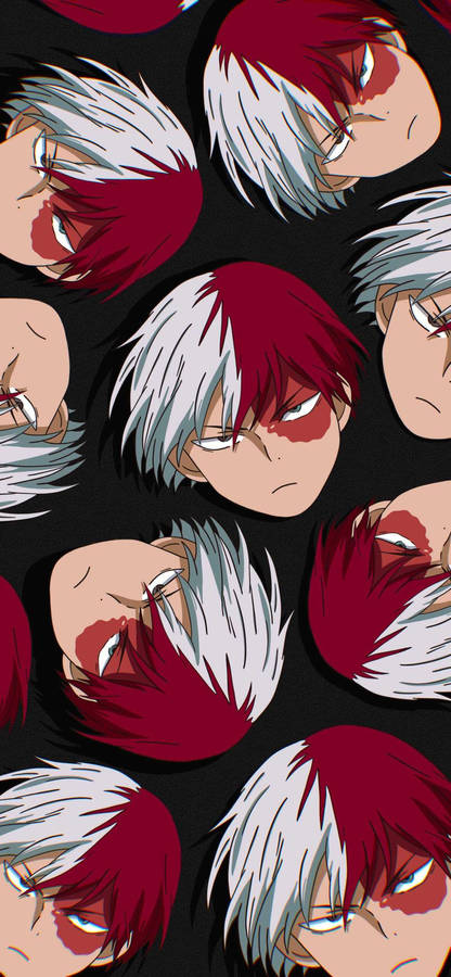 Todoroki Aesthetic On Black Background Wallpaper