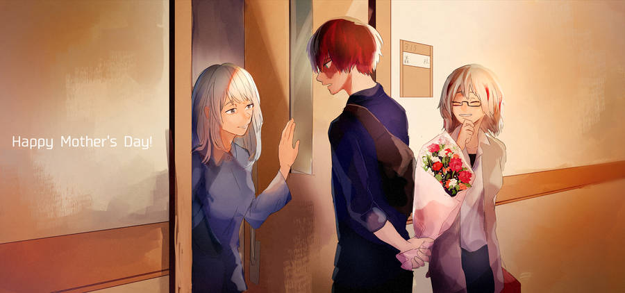 Todoroki Family Mother's Day Celebration Wallpaper