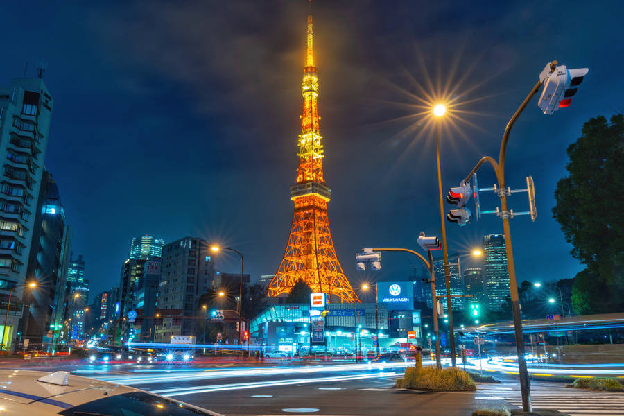 Tokyo Tower Street View Wallpaper