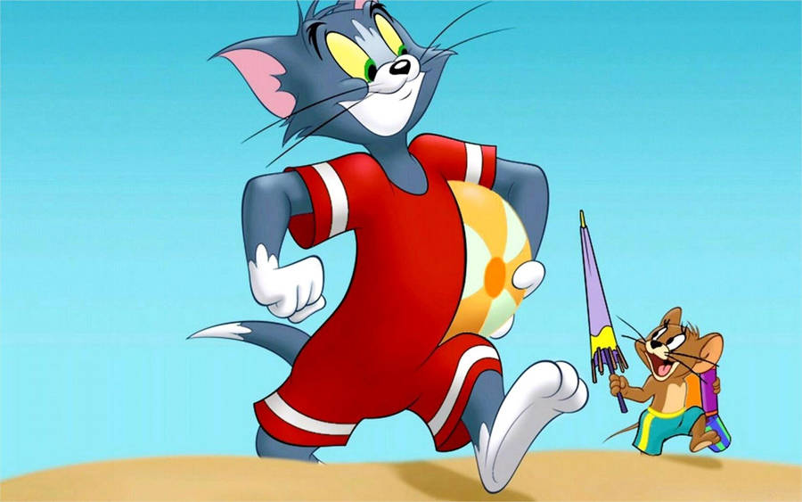 Tom And Jerry 4k Beach Walk Wallpaper