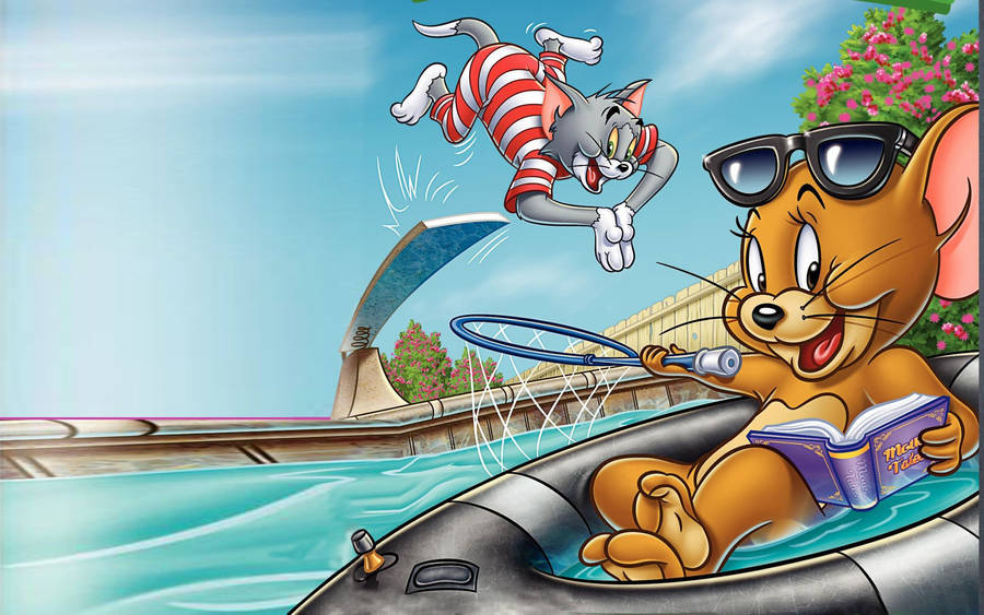 Tom And Jerry 4k Pool Party Wallpaper