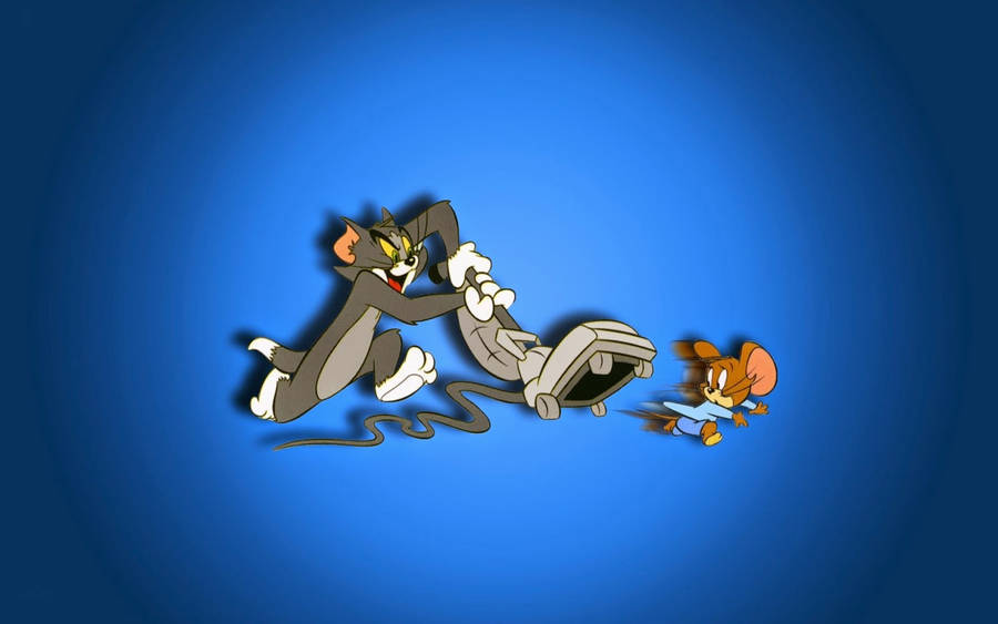 Tom And Jerry 4k Vacuum Chase Wallpaper