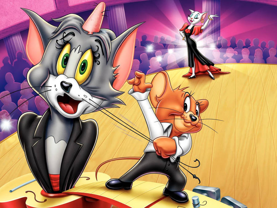 Tom And Jerry Iphone On Stage Wallpaper