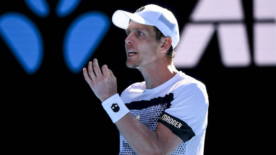 Tomas Berdych In White Cap Wallpaper