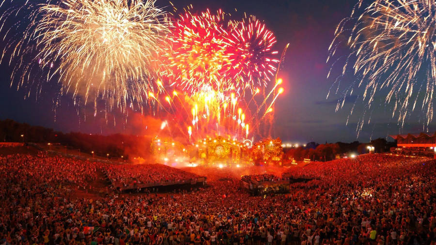 Tomorrowland Fireworks Photography Wallpaper