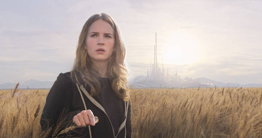 Tomorrowland Movie Casey In The Field Wallpaper