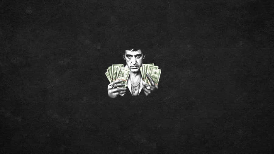Tony Montana Money Power Illustration Wallpaper