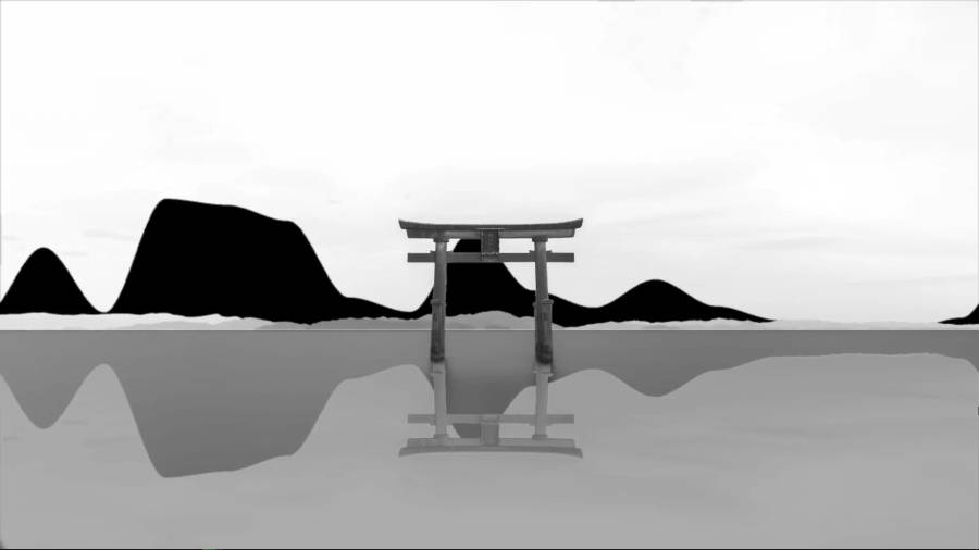 Torii Gate Black And White Wallpaper