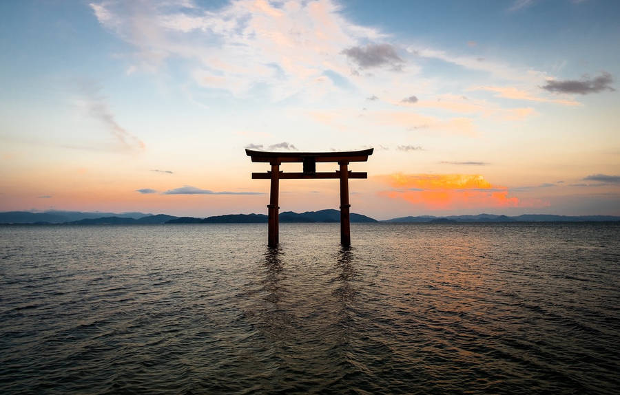 Torii Gate In The Sea Wallpaper